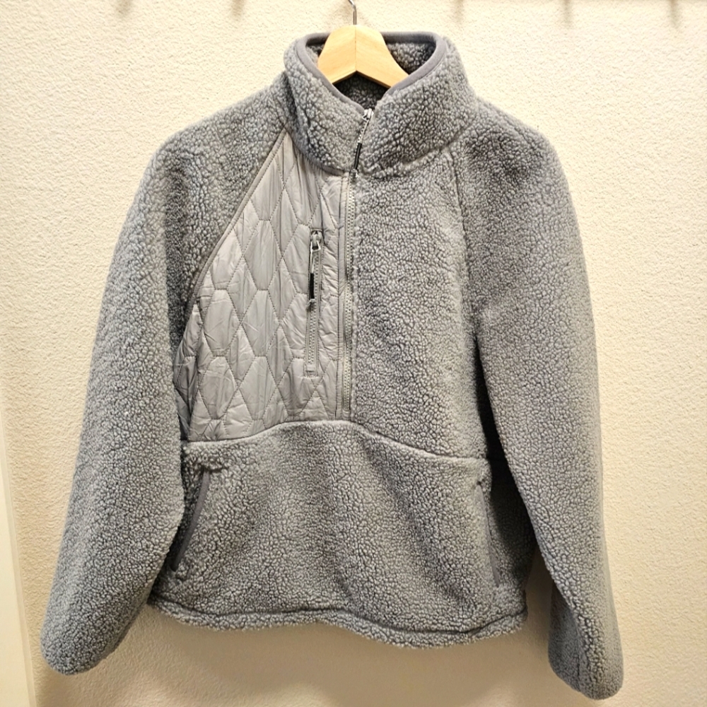 Target joy lab grey quarter zip  Sherpa jacket